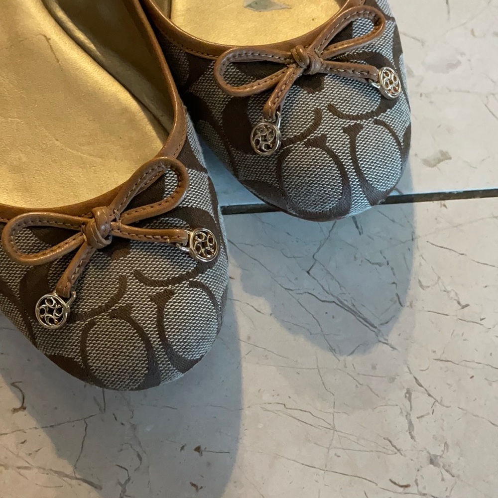 COACH monogram flats